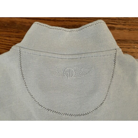 Straight Down 1/4 Zip Sweatshirt Mens XL Pullover Baby Blue Navy Polyester Blend - Picture 8 of 9
